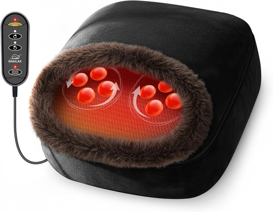 Snailax 2-in-1 Shiatsu Foot and Back Massager with Heat - Kneading Foot Warmer, Electric Feet Massage, Massagers for Back,Leg, Fathers Day Gift for Dad Men Women