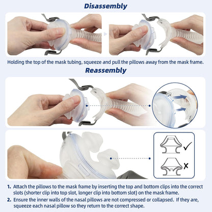 Replacement Nasal Pillow Cushion for ResMed AirFit P10, Compatible with Original Airfit P10 Frame, Reliable Seal & Soft Replacement Silicone CPAP Mask Cushion, 2-Pack, Large