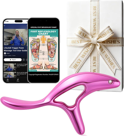 lifechill Trigger Point Massage Tool for Pain Relief Deep Tissue & Gua Sha, HSA Fascia Release Tools for Full Body, FSA Eligible Items Muscle Scraper Acupressure Tool TMJ Relief, Thumb Saver Neck Foot