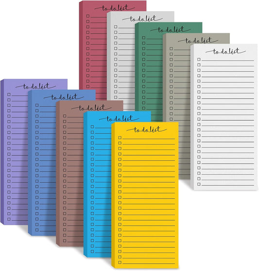 Censen 10 Pack 500 Sheets to Do List Notes Daily Checklist Notepad with 50 Sheets Undated Memo Pad Color Block Shopping List Weekly Plan Notepad Organizer Planners(Light Morandi,Lined)