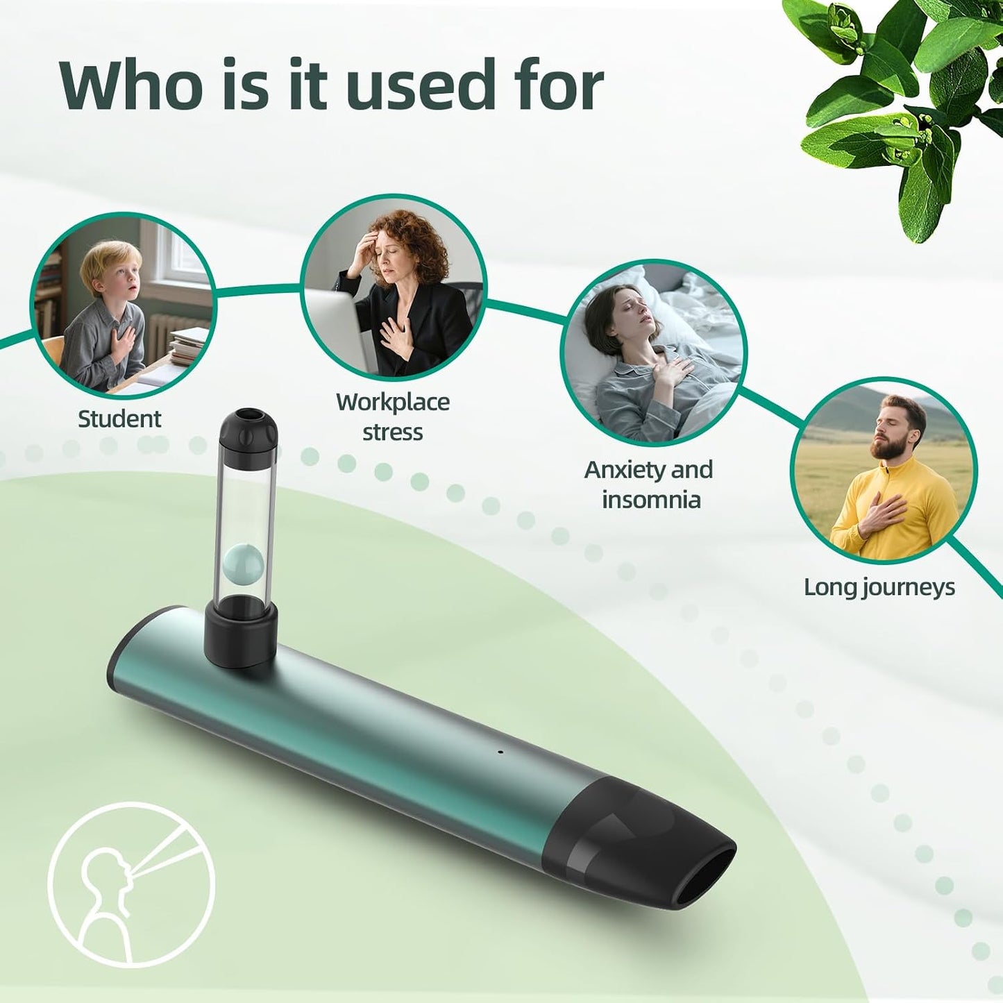 Portable Breath Balancer 3 Minutes of Quick Decompression and Sleep aid,Relieves Anxiety and Improves Focus,Sports Recovery Artifact & Corporate Health Gift & Family Mindfulness Gift (Green)