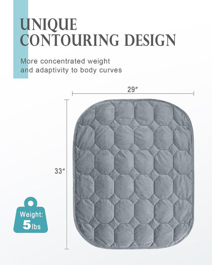 Cottonblue Weighted Lap Blanket 7lbs, Cozy Luxury Crystal Velvet Weighted Blanket for Adults, Small Weighted Blanket for Relaxation, Sleeping, Travel, Grey, 29" x 24"