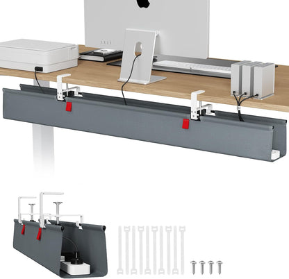 Univivi No Drill Under Desk Cable Management Tray, 36 inch Cable Management