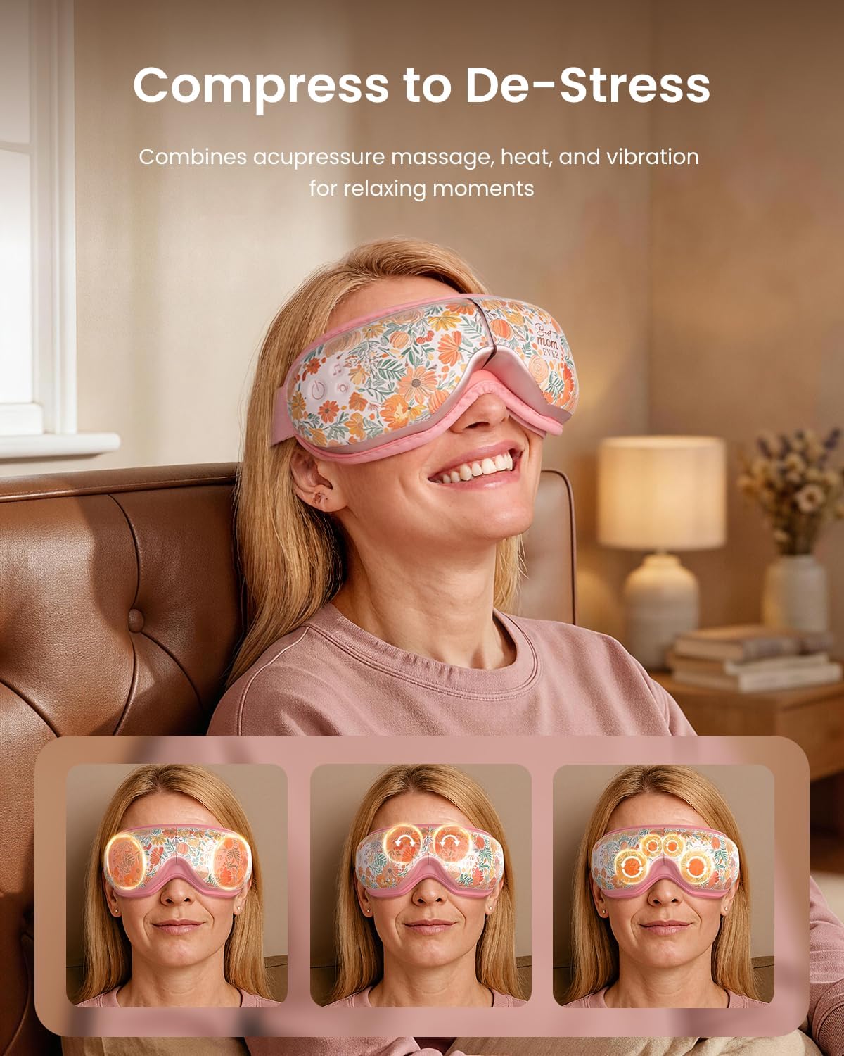 RENPHO Eyeris 1 Eye Massager with Heat, FSA Eligible HSA, Heated Eye Mask for Head Tension, Eye Strain & Screen Fatigue, Birthday Gifts for Men and Women