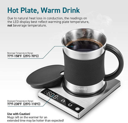 Cosori Coffee Mug Warmer & Mug Set, 1°F Precise Temperature Control