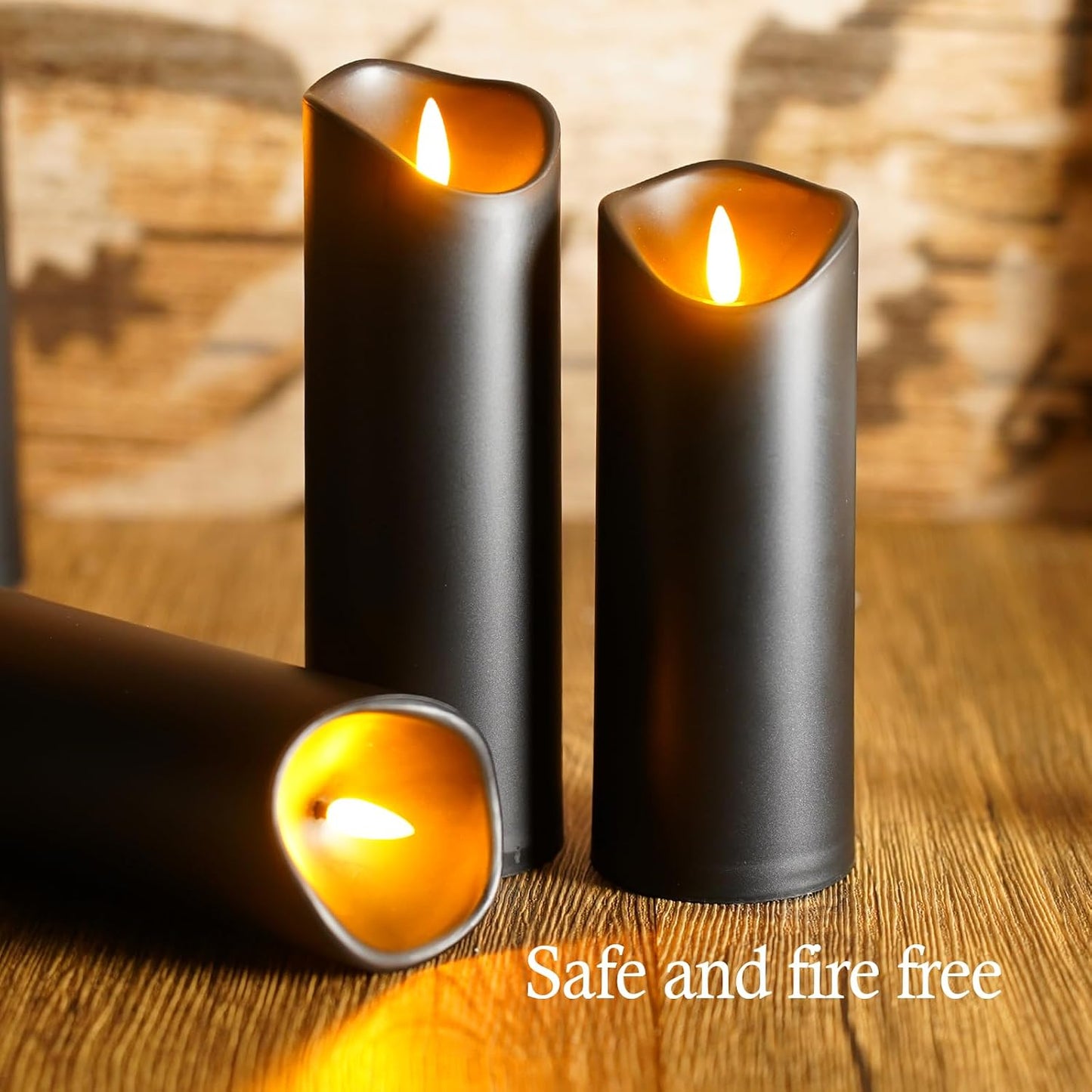 kakoya Flickering Flameless Candles Battery Operated with Remote and 2/4/6/8 H Timer Acrylic Led Pillar Candles Pack of 9 (appr D2.3"xH5.5"6.5"7.5")with Realistic 3D Wick Candles for Home Decor(White)