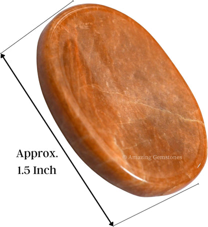 Amazing Gemstone Labradorite Thumb Worry Stone, Anxiety Stone, Healing Crystals - Piedra Crystal Fidget for Gift, Meditation, Calming, Relaxation, Stress Relief - Colors A