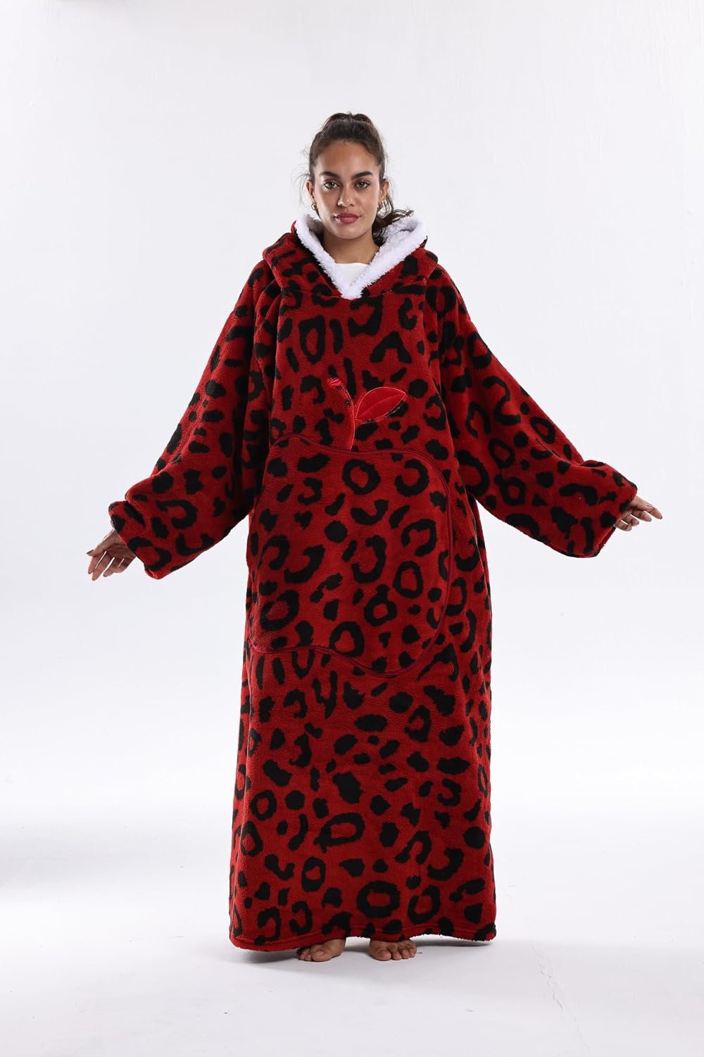 Capecage Blanket Hoodie, Long Hooded Blanket Sweatshirt as Birthday Gifts for Women Men, Long Wearable Blanket for Women Men.