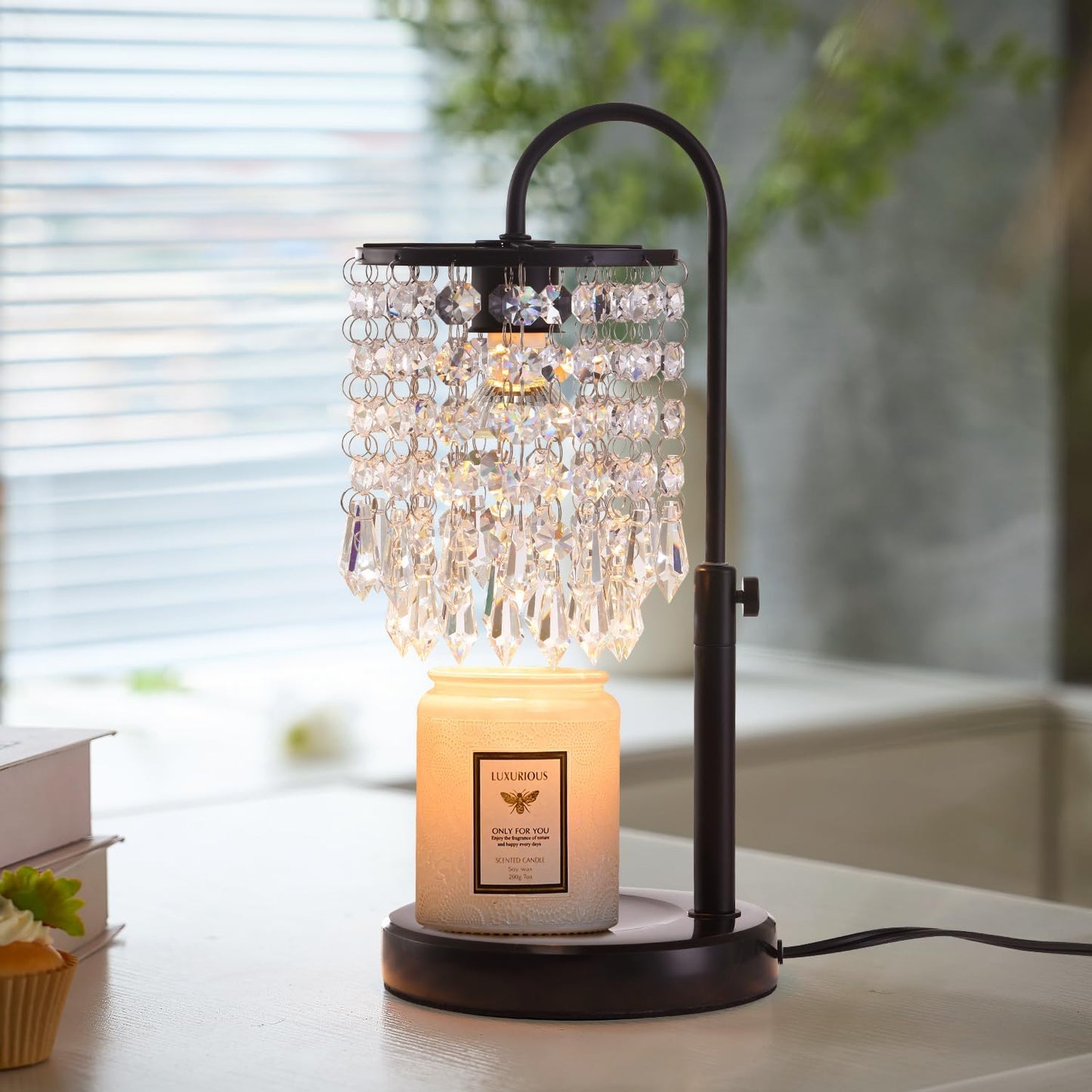 Candle Warmer Lamp with Timer Dimmer and 3 Bulbs, Lamp Candle Warmer with Marble Base,Wax Melt Warmer for Jar Candles, Birthday Gifts for Women Mom, House Warming Gifts New Home Decor (RGB-Black)