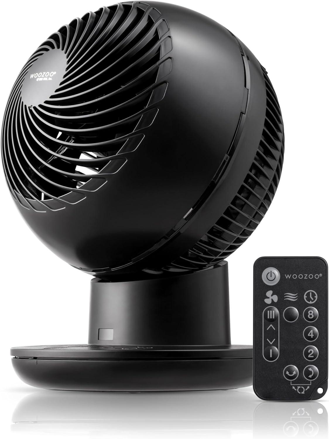 IRIS USA WOOZOO Air Circulator Fan with Remote, Oscillating, 5 Speeds, 82ft Max Air Distance, 90° Adjustable Tilt, 30db Quiet Motor, Small Fan for Bedroom, Office, Dorm, White