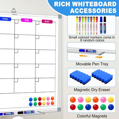 Dry Erase Board Calendar for Wall, 36" x 24" Monthly Whiteboard