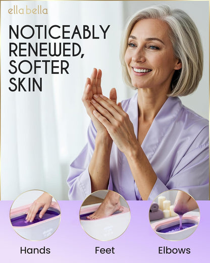 ELLA BELLA® Paraffin Wax Machine for Hand and Feet • Parafin Wax Warmer • Everything in One Kit – Paraffin Wax Refills, Mitts & Booties • Soothing Relief with Parrafin Wax • At Home Spa Experience
