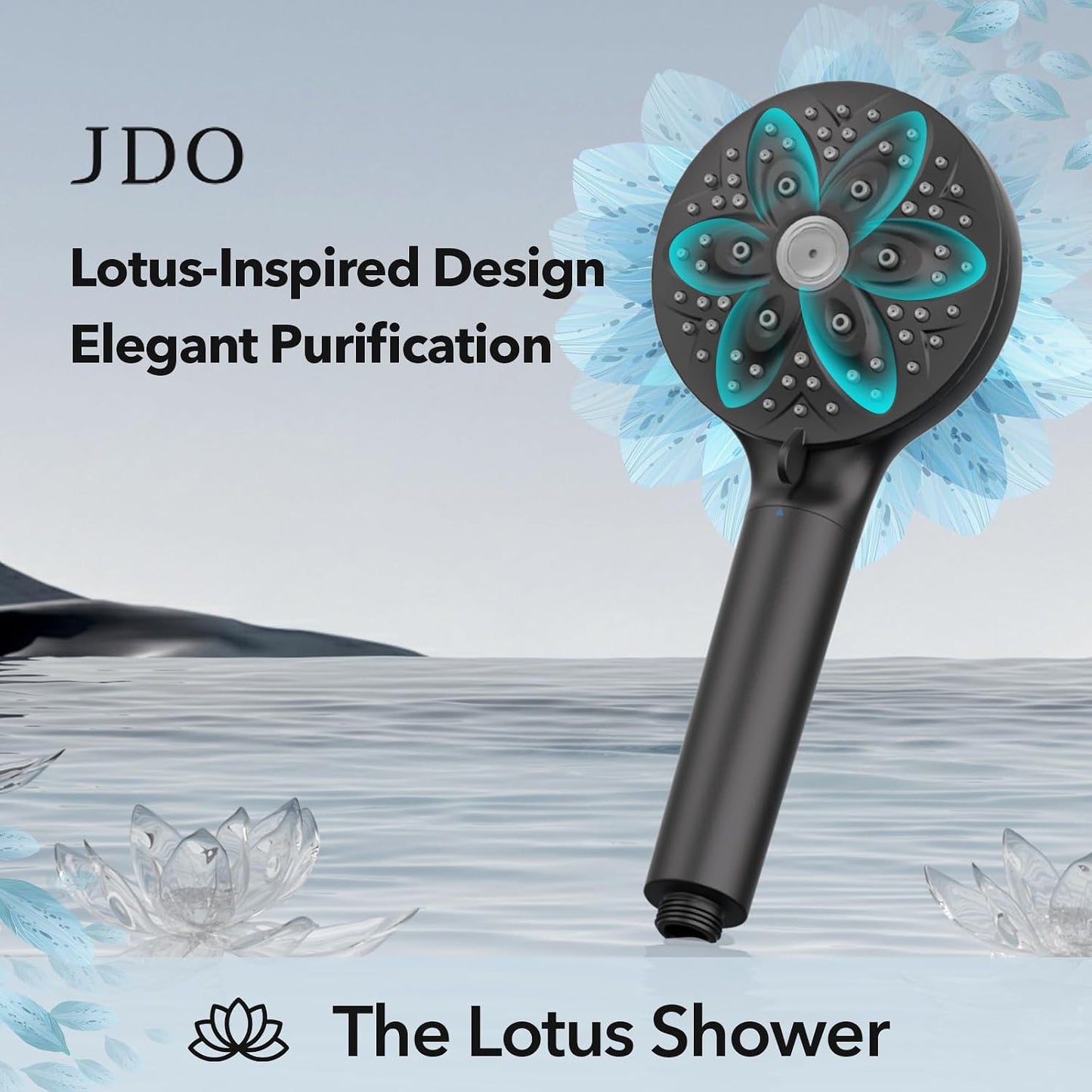 6-Setting Shower Head with Handheld, JDO High Pressure Hand held Shower Head, 4.7 Inch Chrome Detachable Showerhead Set with 59 Inch Stainless Steel Hose and Adjustable Showerhead Holder