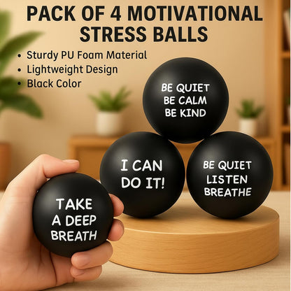 Ceenna 4 Pcs Motivational Balls for Adults Anxiety Relief, Black
