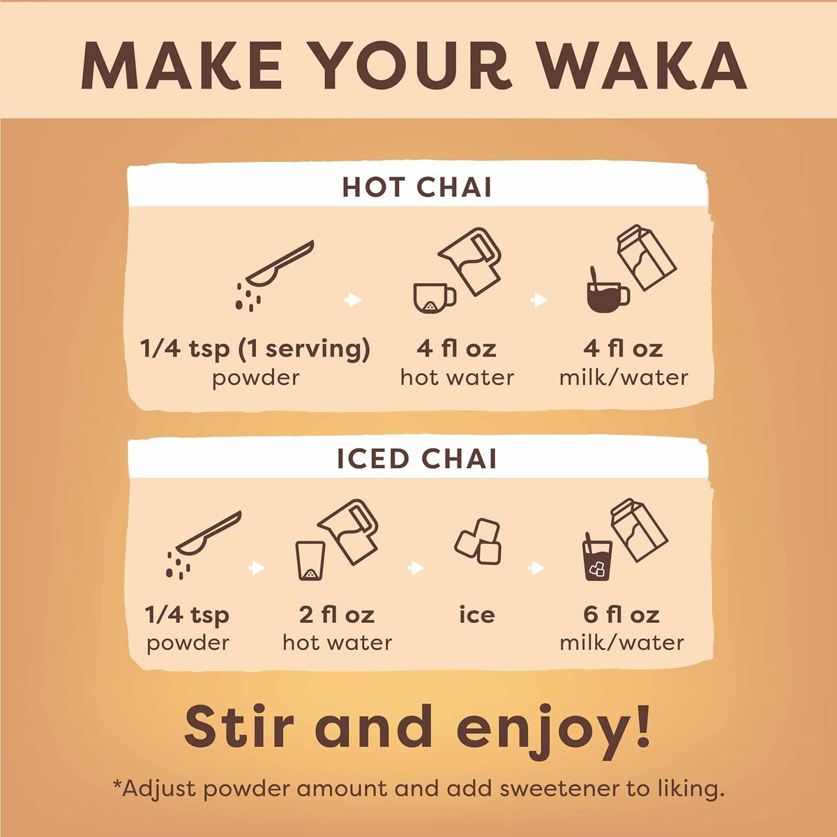 Waka Chai Powder Concentrate, Unsweetened Masala Chai, Sugar-Free, 4.5 oz