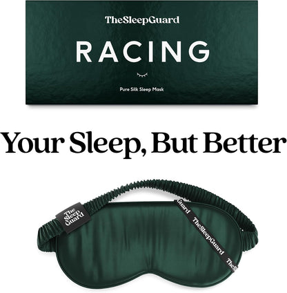 TheSleepGuard Pure Silk Sleep Mask [100% 6A Mulberry Silk, 22 Momme] Light Blocking Travel Essentials. Eye Masks for Sleeping. Black Oeko-Tex Blindfold. Eye Covers for Men & Women