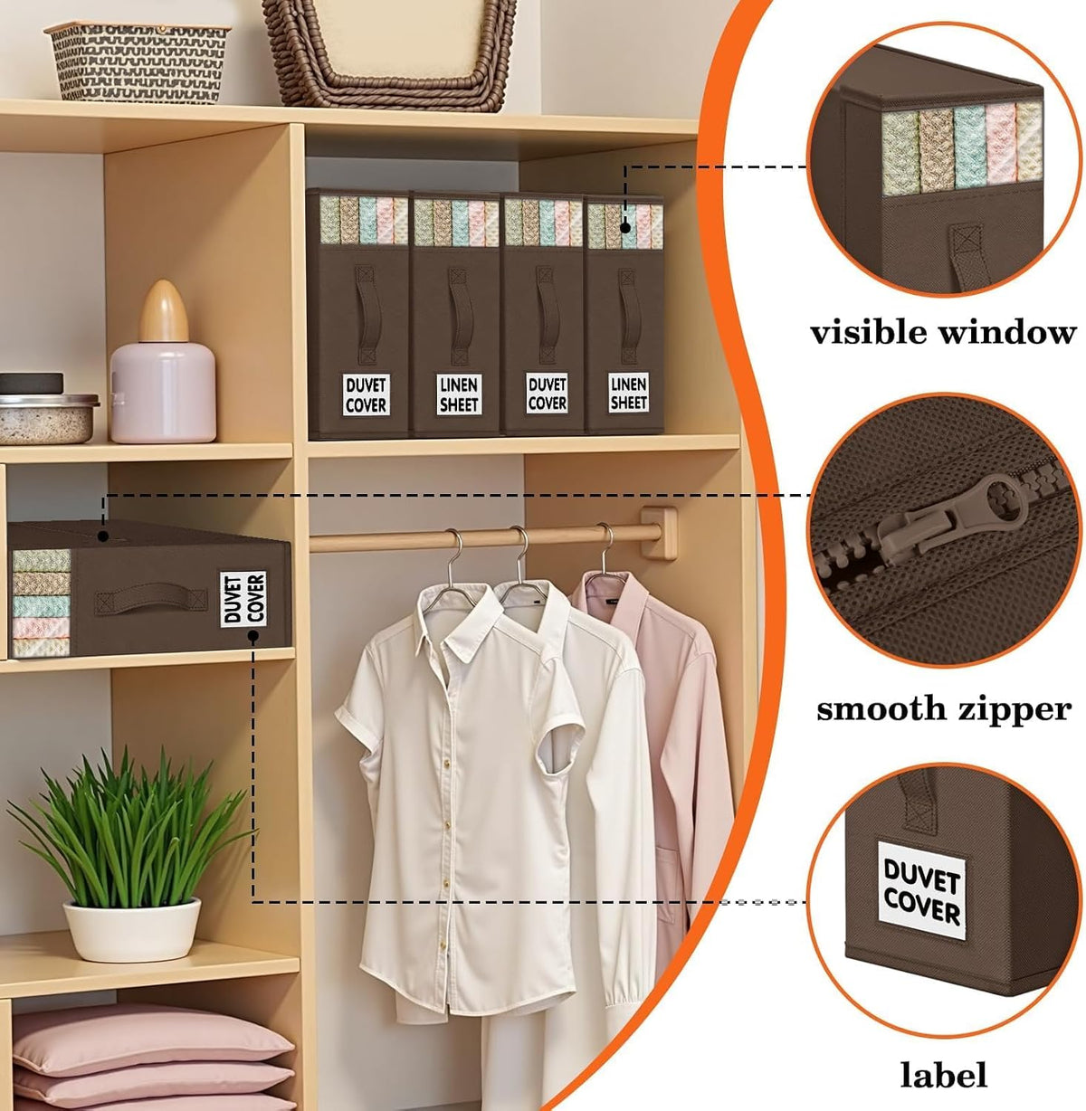 WOWBOX Bed Sheet Organizers and Storage,Closet Organizer Under Bed Storage