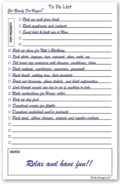 Life Charge Weekly Planner Notepad for Work & Home, Weekly To Do List Pad with Daily Checklist, Priority & Notes, 60 Pages, 8.5 x 11 Letter, Landscape