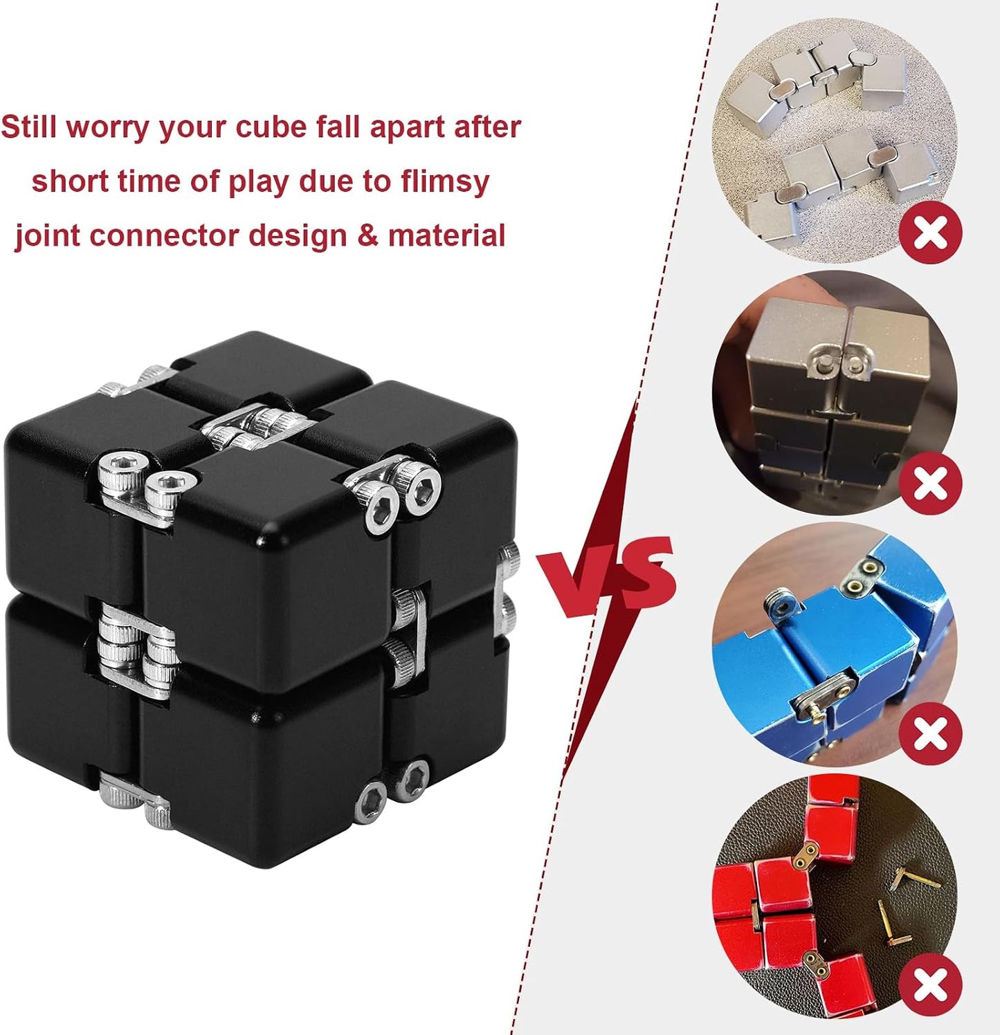 Lifidea Aluminum Alloy Metal Infinity Cube Fidget Cube (6 Colors) Handheld Fidget Toy Desk Toy with Cool Case Infinity Magic Cube Relieve Stress Anxiety ADHD OCD for Kids and Adults (Blue)
