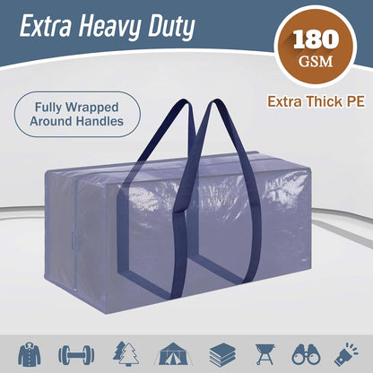 Extra Heavy Duty Large Moving Bags with Strong Zipper, Dark Blue