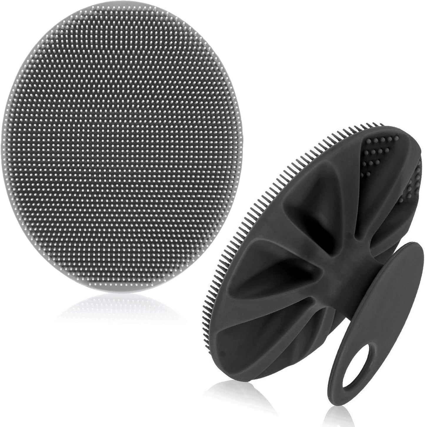 INNERNEED Soft Silicone Body Cleansing Brush Shower Scrubber, Gentle Exfoliating and Massage for All Kinds of Skin (Dark Green)