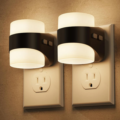 Briignite Night Light, Night Lights Plug into Wall, Soft White LED Nightlight for Kids, Adjustable Brightness 0-100LM, Dusk to Dawn Sensor, Soft Light for Bedroom, Hallway, Nursery, 2 Pack