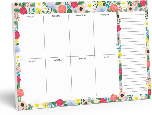 Sweetzer & Orange Floral Weekly Planner 2026, Undated Sheets To Do List Notepad, 7x10” Day Desk Note Pad Easy to Tear, School and Home Checklist Productivity Organizer, Work and Daily Planner