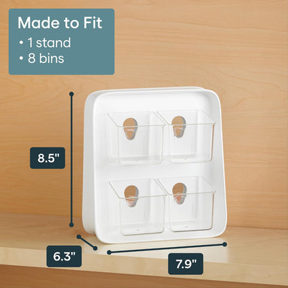 YouCopia TeaStand Tea Bag Organizer with Clear Removable Bins, Cabinet or Pantry Storage Caddy, 80-Bag