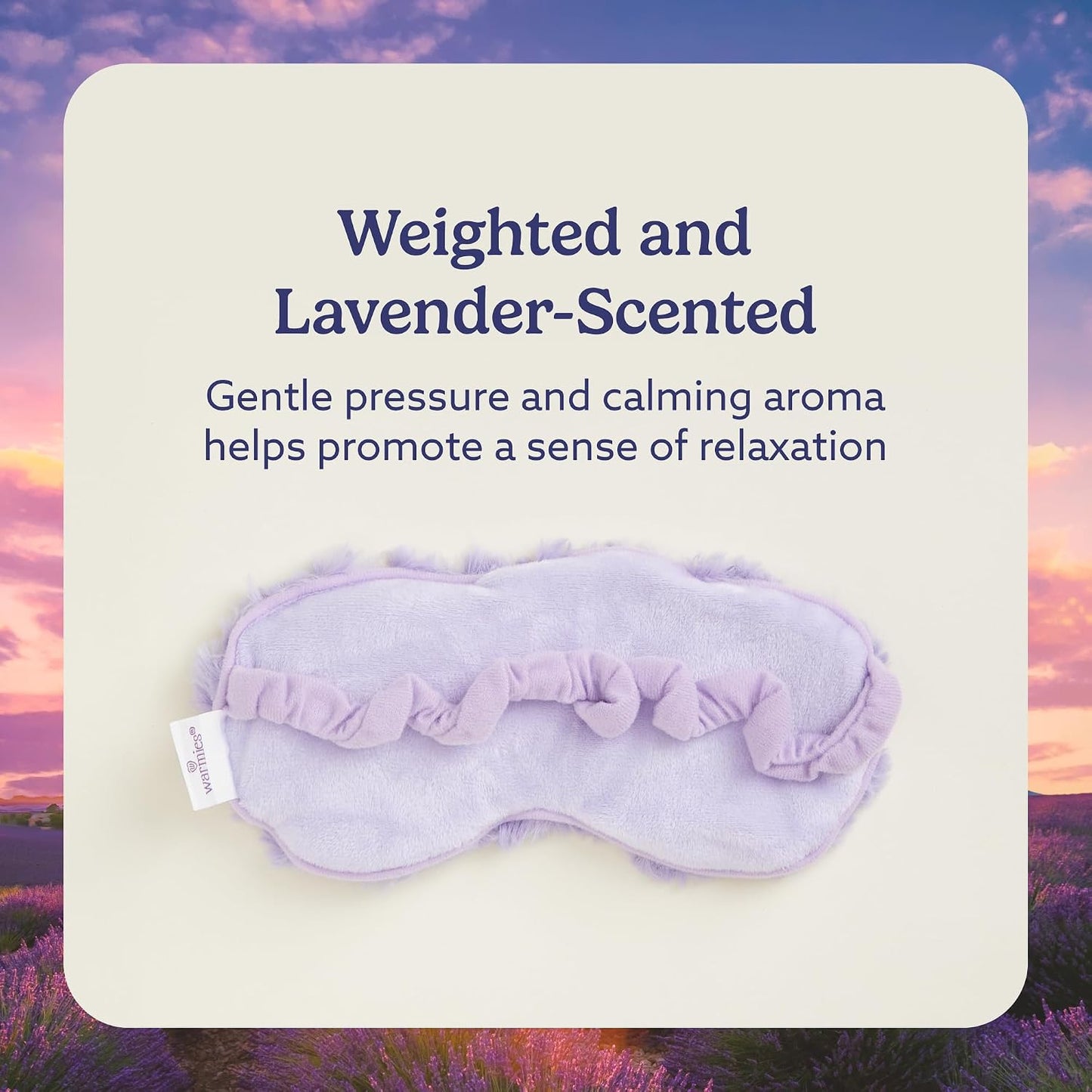 warmies Microwavable Eye Mask for Warmth & Comfort - Heat & Cooling Eye Compress for Dryness Relief - Weighted & Heated Lavender Sleep Mask for Calming Relaxation - Curly Sage