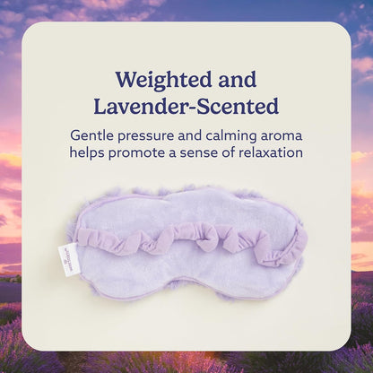 warmies Microwavable Eye Mask for Warmth & Comfort - Heat & Cooling Eye Compress for Dryness Relief - Weighted & Heated Lavender Sleep Mask for Calming Relaxation - Curly Sage