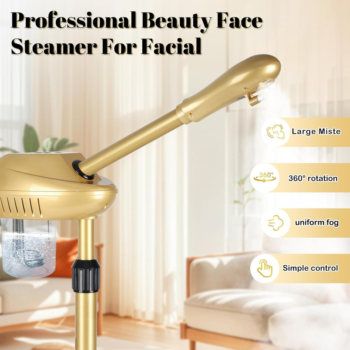 Facial Steamer Professional for Deep Cleansing and Hydration, More Steam