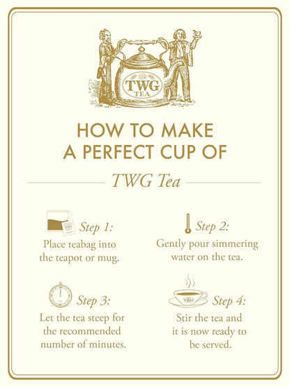 TWG Tea | Moroccan Mint Tea | Green Tea | Spearmint Leaves | 15 Hand Sewn Cotton Tea Bags | Gift Set