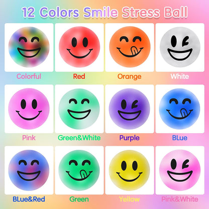 VISCOO 24 Pack Stress Balls for Adults, Squeeze Balls for Anxiety Relief, Soft Palm-Sized Pressure Balls, Durable Relaxation Set