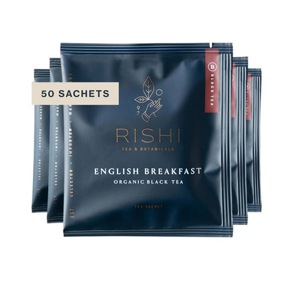 Rishi Tea English Breakfast Organic Black Tea Bags, Caffeinated, 50ct