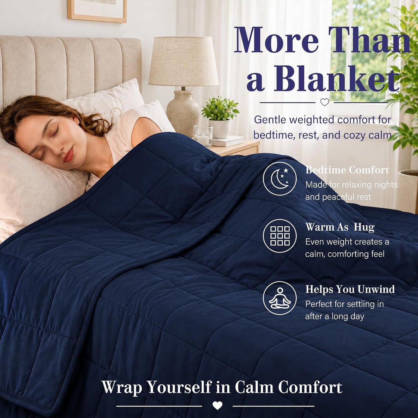 L'AGRATY Weighted Lap Pad 7lb: Small Weighted Blanket for Adults - Cooling Portable Travel Blanket for Relaxation Sleeping - Washable All-Season (29" x 24")