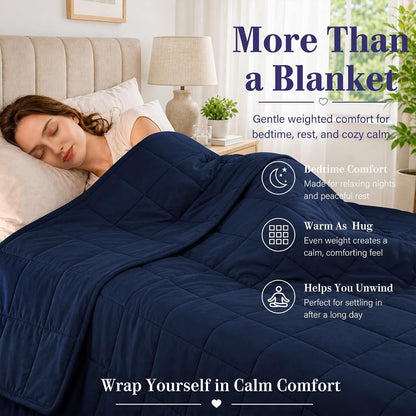 L'AGRATY Weighted Lap Pad 7lb: Small Weighted Blanket for Adults - Cooling Portable Travel Blanket for Relaxation Sleeping - Washable All-Season (29" x 24")