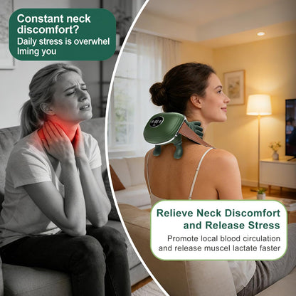Shoulder & Neck Massager with Heat, Bionic Neck Massager for Pain Relief Deep Tissue, 4D Kneading Fingers, LCD Display & Adjustable Intensity, Relaxation Muscle Tension, Ideal Gift for Men and Women