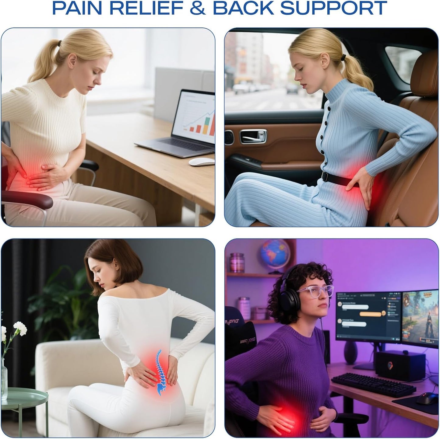 Skechers Memory Foam Lumbar Pillow,Lumbar Support Pillow for Office, Chair Lower Back Pain Relief Lumbar Pillow, Ergonomic Design Back Support Pillow for Office Chair, Car, Home, Travel,Black