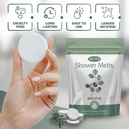 Shower Steamers 10-pk with Essential Oil Aromatherapy to Unwind and Sleep, Long Lasting Lavender Scent, No Stain or Artificial Dye, for Relaxation, Stress Relief and Self Care Gift for Everyone!