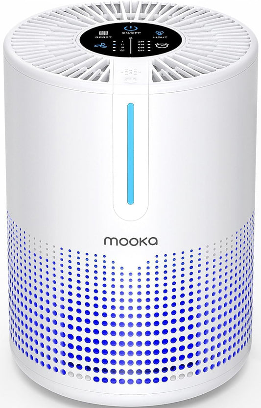 MOOKA Air Purifier for Bedroom Home Dorm 430 Ft², Compact HEPA Air Cleaner