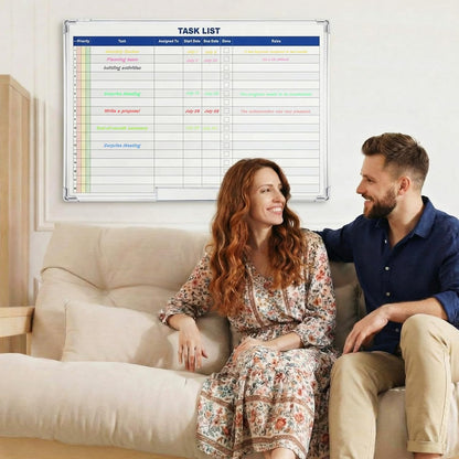 Lincia Double Sided Magnetic Maintenance Task Whiteboard Large Dry Erase 36 x 24 Inch Erasable Task Planner White Board for Wall Employee Assignment Tracker for Office Managing and Tracking Tasks