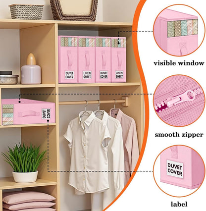 WOWBOX Bed Sheet Organizers and Storage,Closet Organizer Under Bed Storage