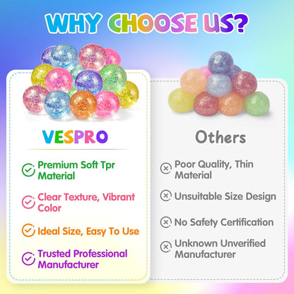 VESPRO 12 Pack Fidget Stress Balls for Adults, Cute Octopus Stress Sensory Stress Ball, Bulk Squishy Squeeze Ball Toys Set for Classroom Prizes and Birthday Party Favors