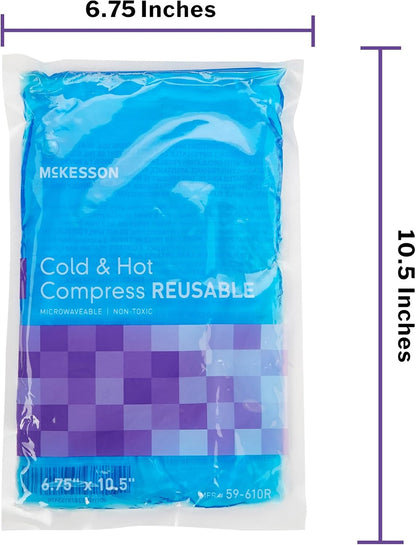 McKesson Cold and Hot Compress Reusable [24 Pack] Gel Ice Hot Packs for Injuries, 6.75 in x 10.5 in