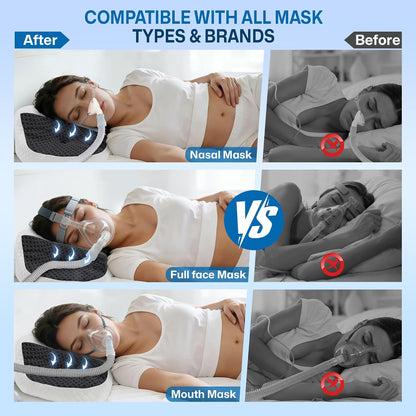 Contour Memory Foam CPAP Pillow for Side & Back Sleepers, Grey
