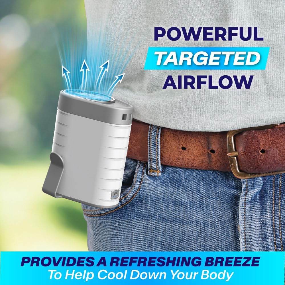 Arctic Air Breeze Jet Wearable Neck Fan, Clip On Portable Fan, 3 Speed