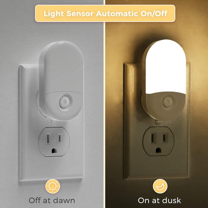 L LOHAS LED Amber Night Light, Night Lights Plug into Wall[2 Pack], 0.6W 2000K LED Night Light, Dusk to Dawn Sensor, 30/60LM Adjustable Brightness, Automatic Low Blue Nightlight for Kids, Bathroom