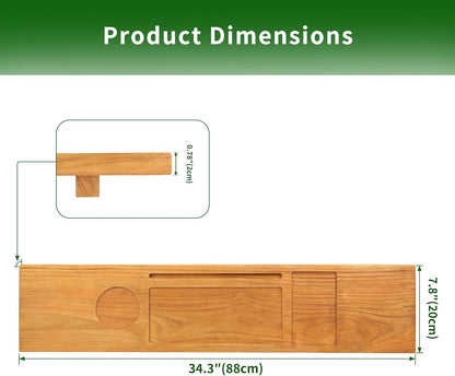 VaeFae Teak Bathtub Tray, Wooden Bath Caddy for Bathtub, Bath Tub Wood Table for Tub