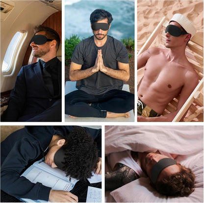 Weighted Eye Mask Cover for Sleeping - Eye Masks for Sleep with Adjustable Strap, Lash Extension Eye Covers for Women Men, 3D Contoured, Plane Travel Essentials, Blindfold for Meditation