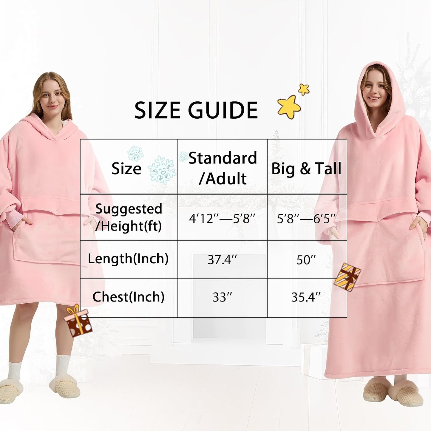 Krifey Wearable Blanket Hoodie, Oversized Sherpa Hooded Blanket for Adults | Soft sherpa fleece with sleeves and pocket; oversized fit for lounging, WFH, camping, Christmas and white elephant gifts.